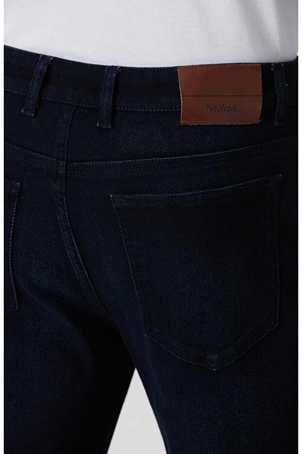 Lacivert Denim Pantolon - 5