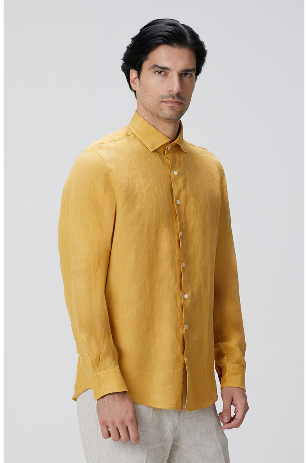 Safran Keten Gömlek - 5