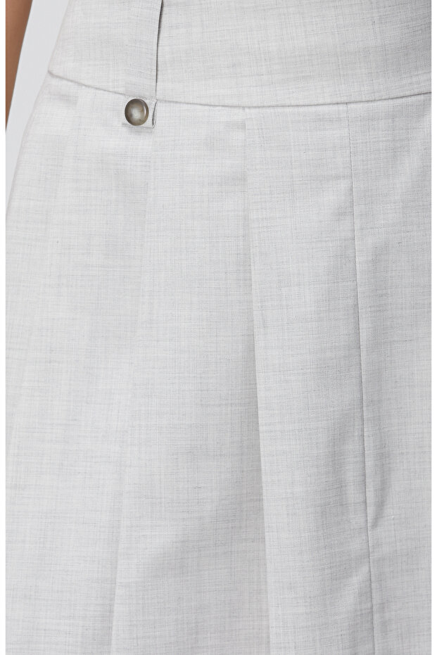 Açık Gri Mini Etek - 5
