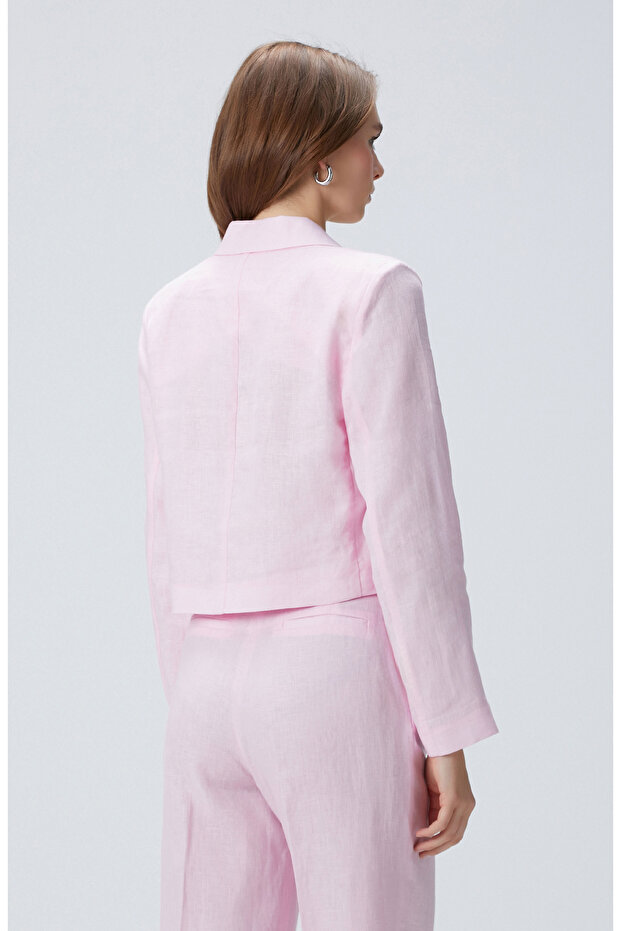 Pembe Keten Ceket - 5