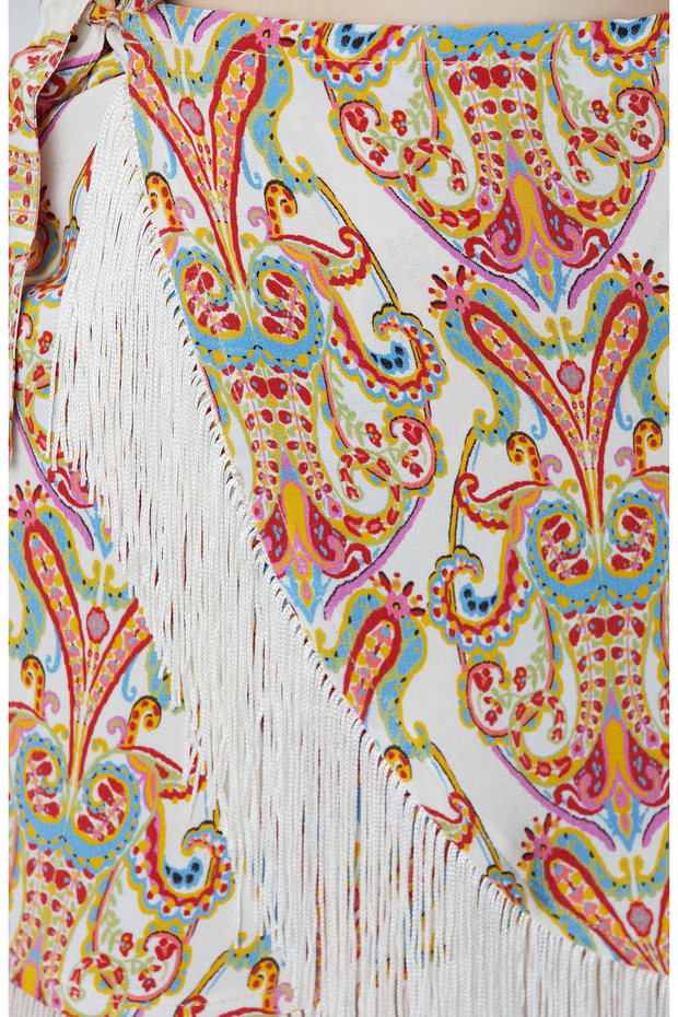 Bej Püsküllü Pareo - 5