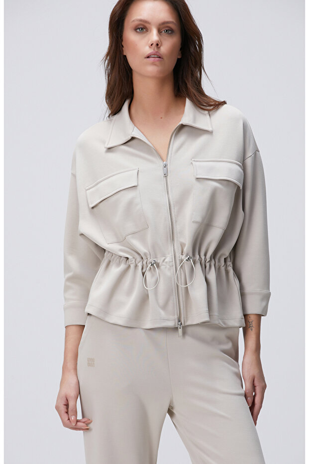 Taş Modal Karışımlı Ceket - 4