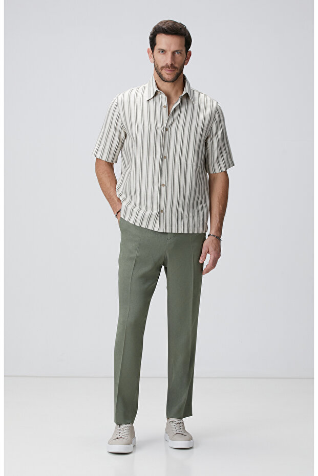 Haki Armürlü Pantolon - 1