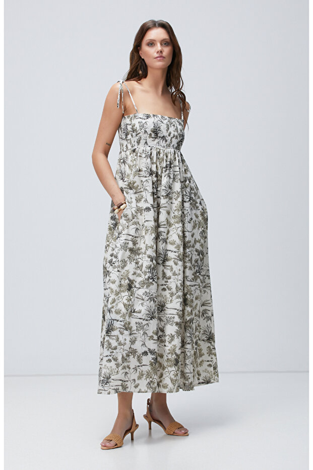 Haki Desenli Elbise - 3