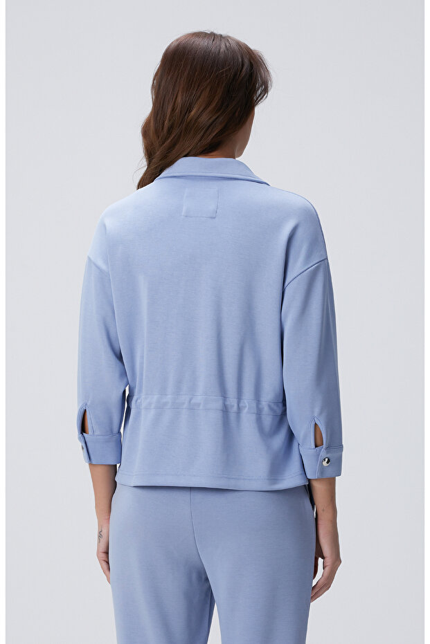 Açık Mavi Modal Karışımlı Ceket - 5