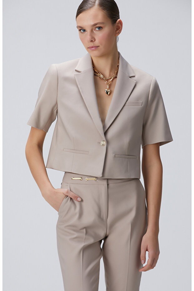 Vizon Tek Metal Düğmeli Ceket - 3