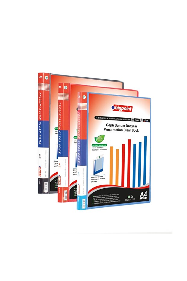Presentation File with Pockets 20 Pack Red - 3