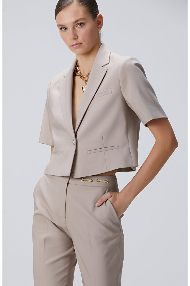 Vizon Tek Metal Düğmeli Ceket - 4