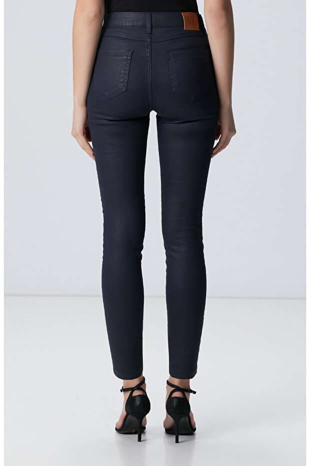 Lacivert Denim Pantolon - 4