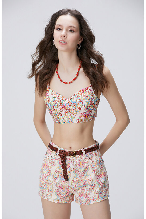 Renkli Desenli Büstiyer - 4