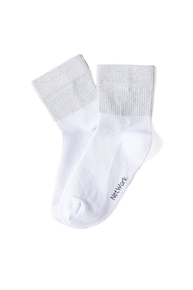 Beyaz Bambu Kadın Çorap - 1
