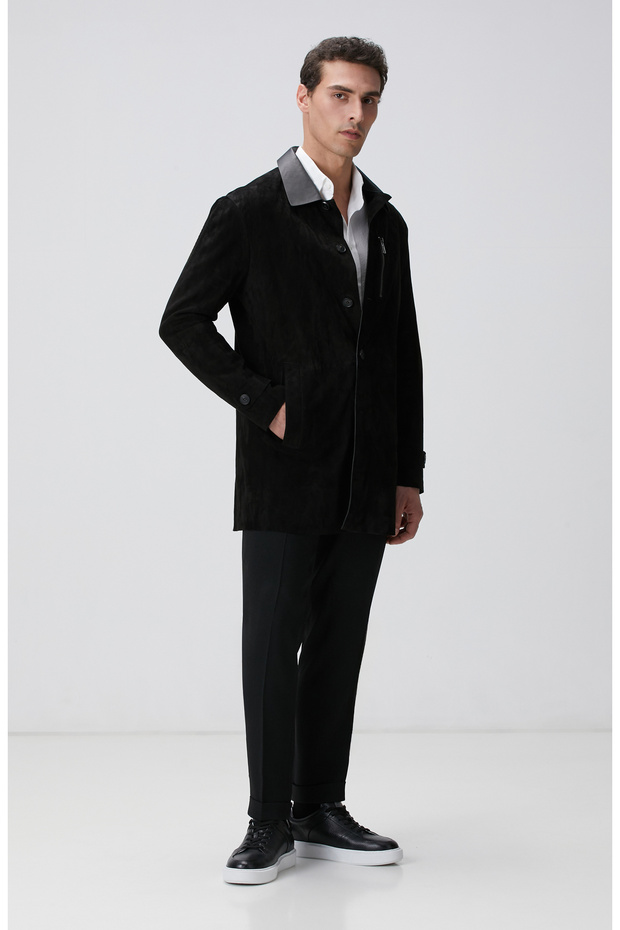 Siyah Süet Pardösü - 3