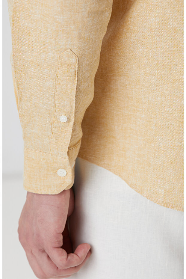 Safran Keten Gömlek - 7