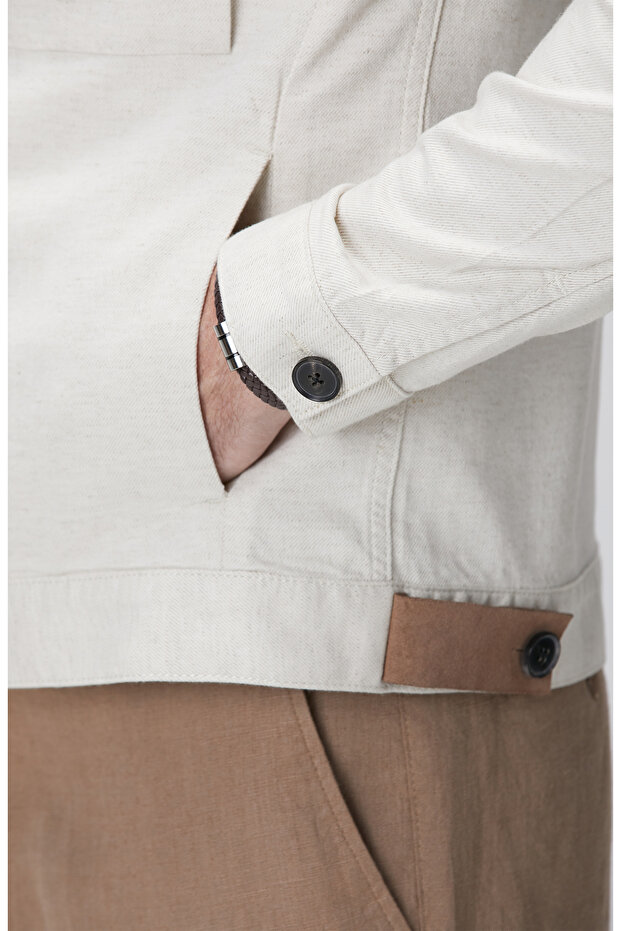 Naturel Nopeli Dış Gömlek - 8