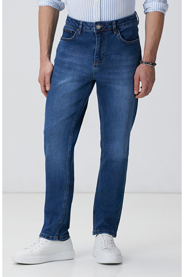 Lacivert Denim Pantolon - 2