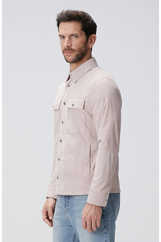 Pembe Süet Mont - 4