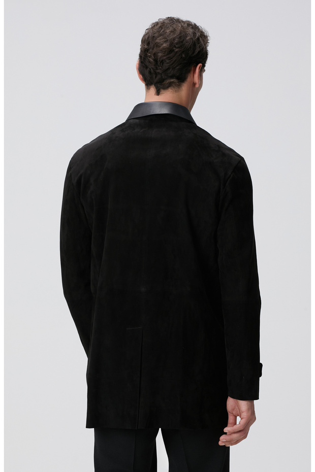 Siyah Süet Pardösü - 5