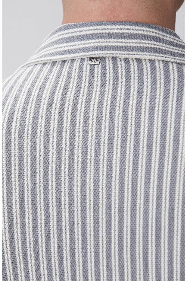 Gri Beyaz Gömlek - 7