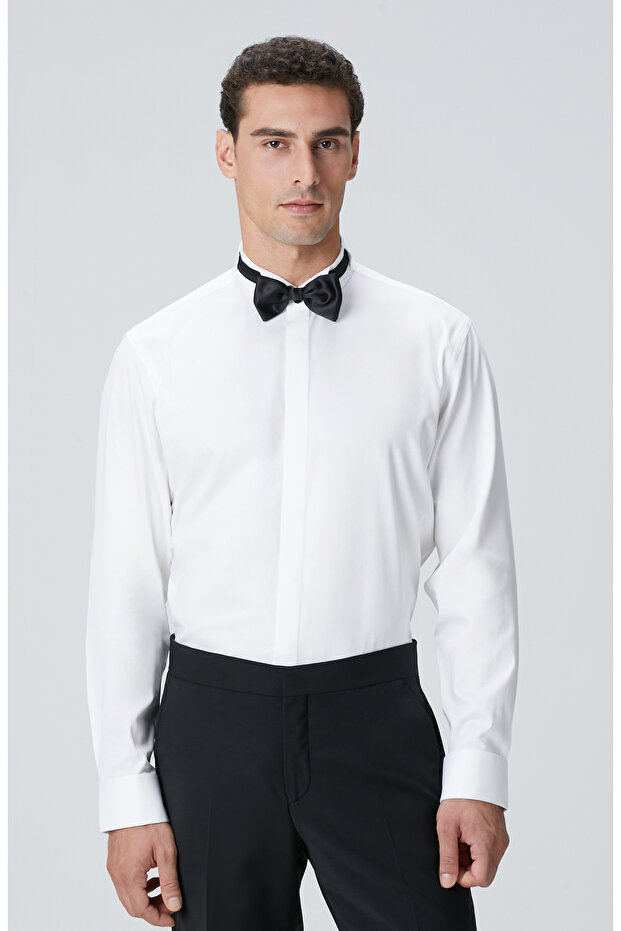 Beyaz Smokin Gömlek - 3