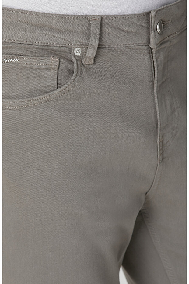 Açık Haki Denim Pantolon - 4