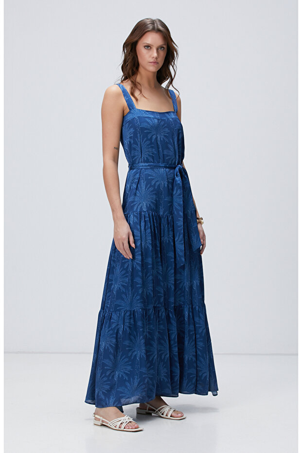 Lacivert Maxi Elbise - 3