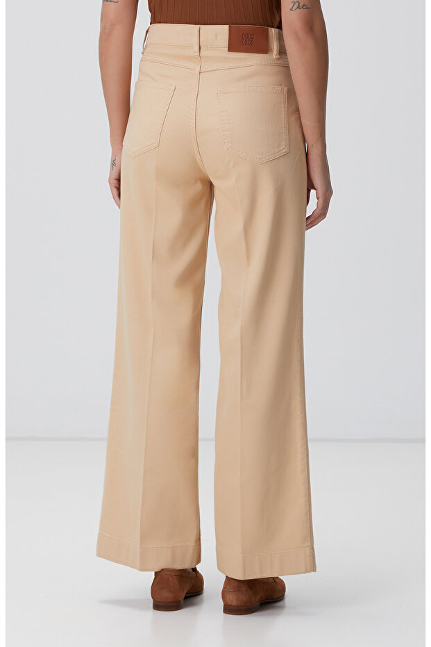 Bej Denim Pantolon - 4