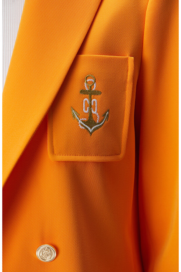 Turuncu Blazer Ceket - 6