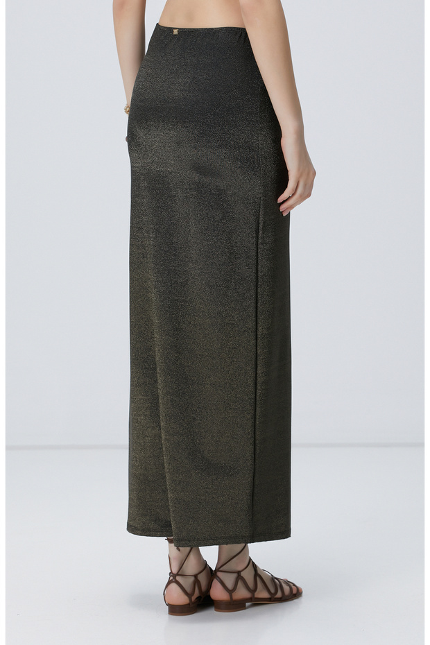 Siyah Gold Maxi Plaj Etek - 5