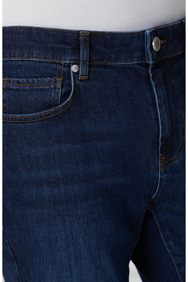 Lacivert Denim Pantolon - 4