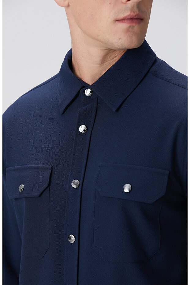 Lacivert Dış Gömlek - 6