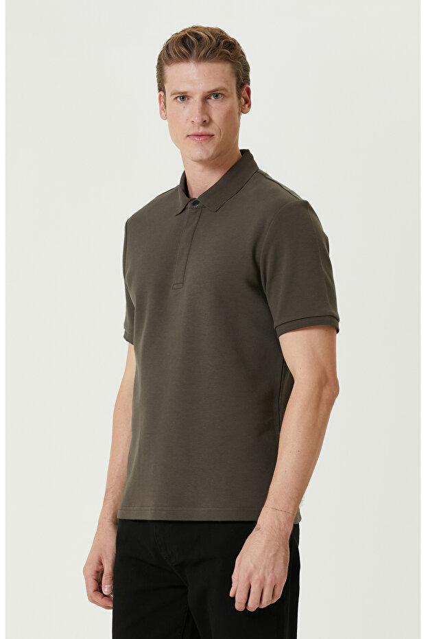 Haki N-Tech Fermuarlı Pike Tshirt - 4