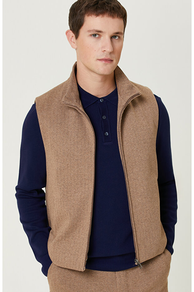 Camel Limited Kaşmir Karışımlı Causal Yelek - 2