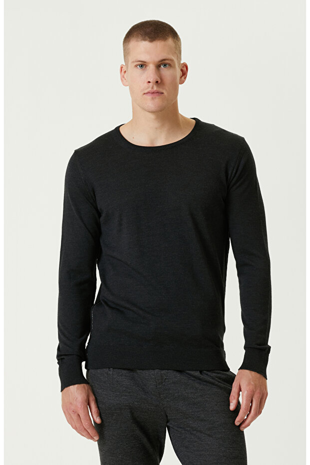 Antrasit Yün Triko Kazak - 4