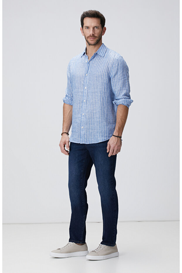 Lacivert Denim Pantolon - 1