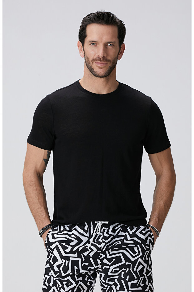 Siyah Basic T-shirt - 3