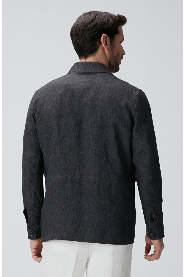 Antrasit Keten Ceket - 5