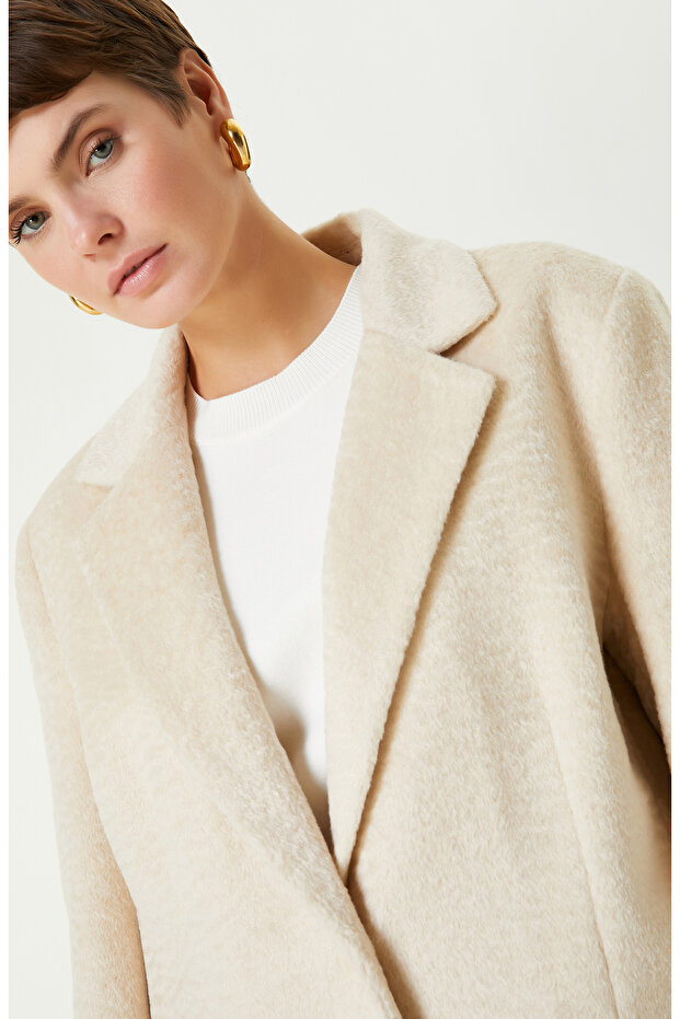 Kırık Beyaz Oversize Kaban - 2