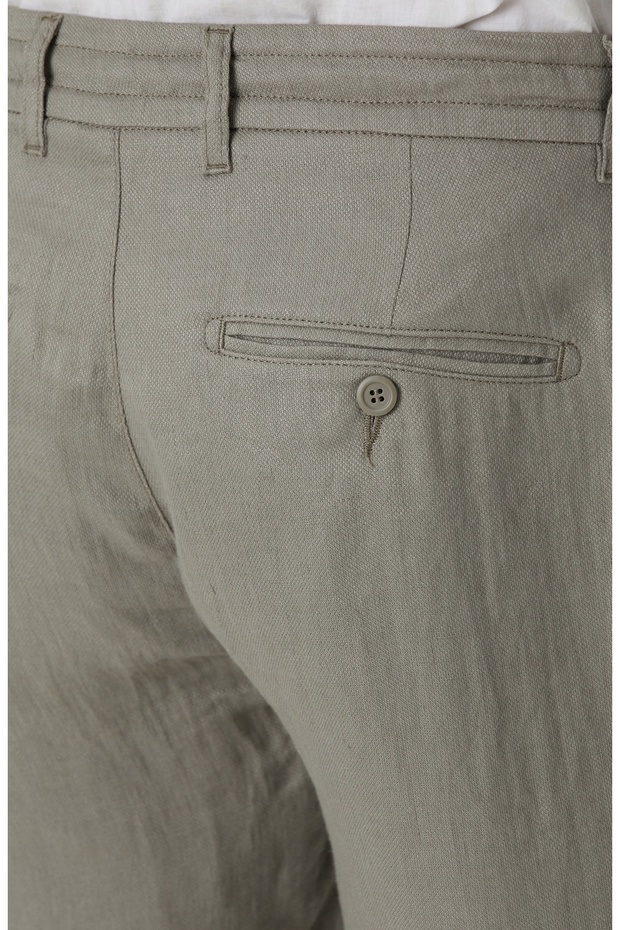 Haki Keten Pantolon - 5
