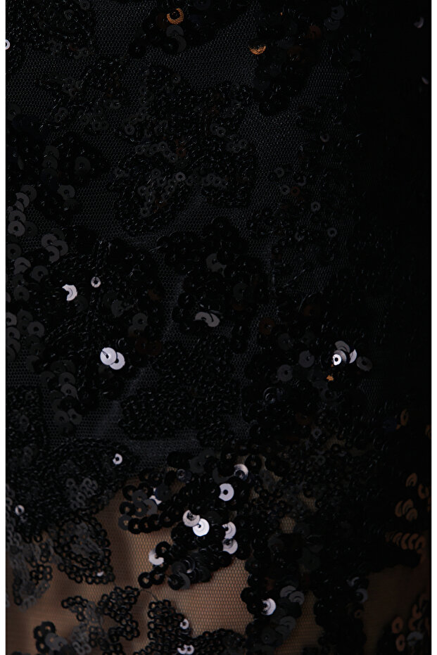 Siyah Payetli Pantolon - 6