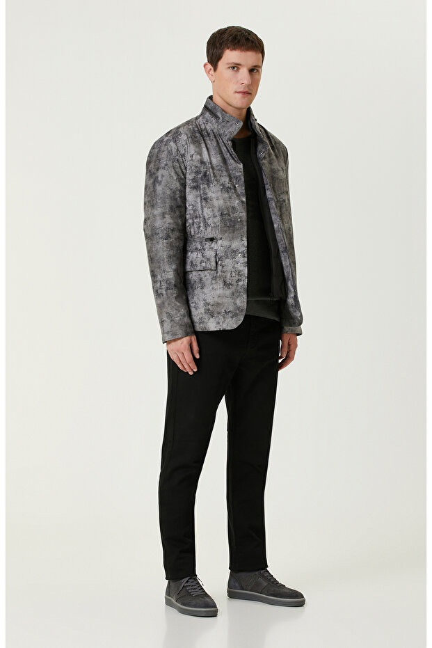 Gri Print Baskılı Ceket - 3