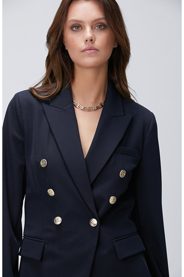 Lacivert Blazer Ceket - 2
