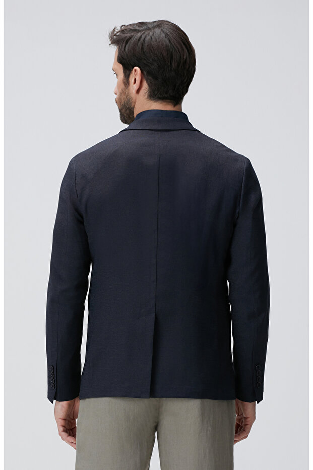 Lacivert Armürlü Ceket - 6