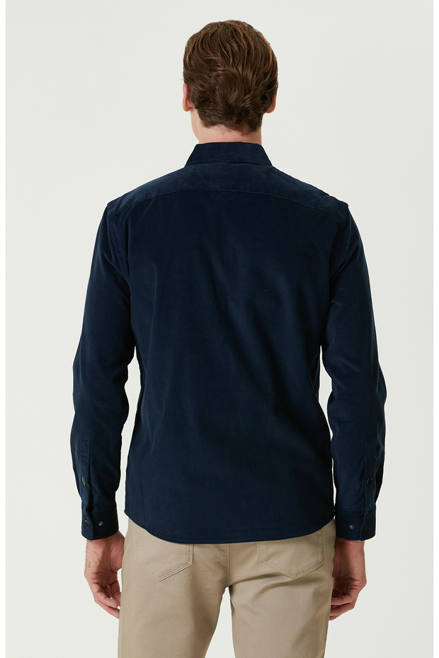 Lacivert Kadife Ceket - 5