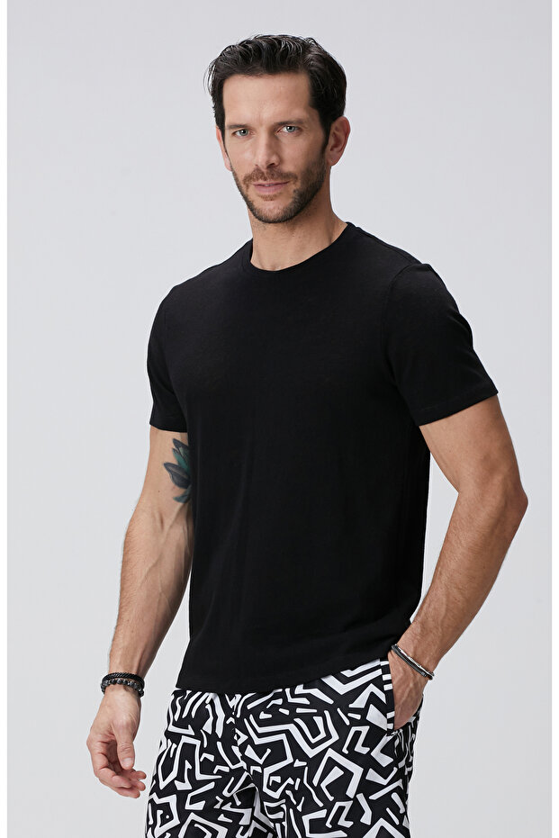 Siyah Basic T-shirt - 5