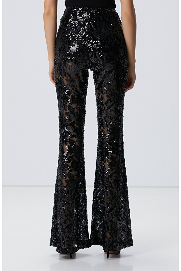 Siyah Payetli Pantolon - 5