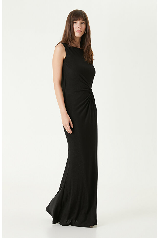 Siyah Maxi Abiye Elbise - 3