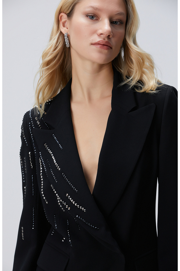 Siyah Mini Abiye Elbise - 2