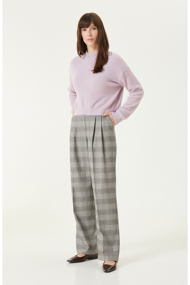 Lila Yumuşak Dokulu Basıc Triko Kazak - 3