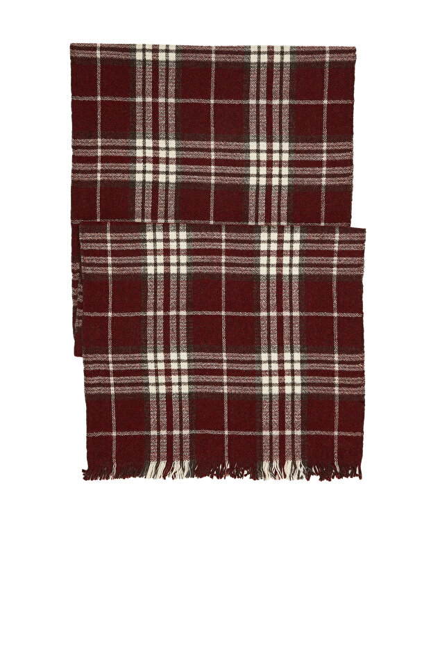 Bordo Yün Atkı - 2