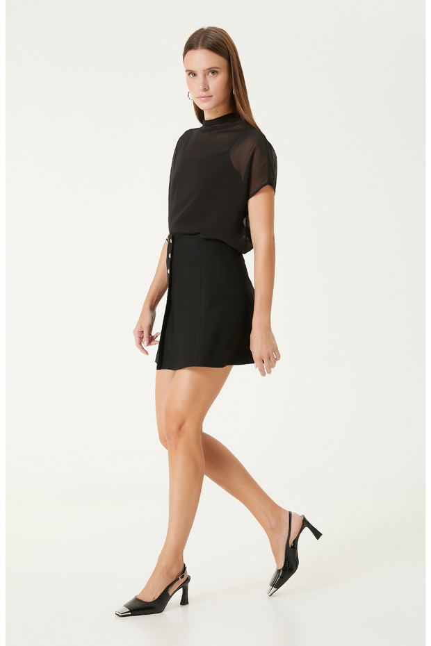 Siyah Şifon Bluz - 3